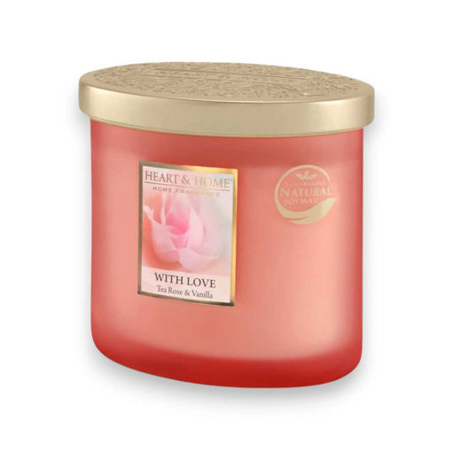 Picture of H&H - TWIN WICK CANDLE - WITH LOVE (TEA ROSE)